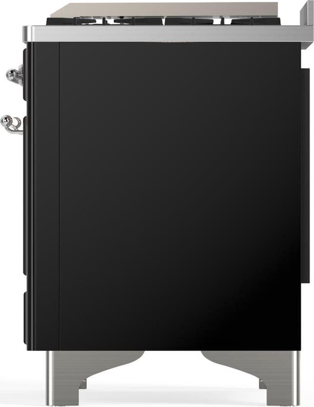 Ilve UMD40FNR3BKCLP Glossy Black With Chrome Trim, Liquid Propane
