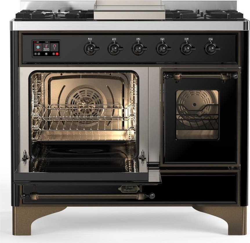 Ilve UMD40FNR3BKB Glossy Black With Burnished Trim, Natural Gas