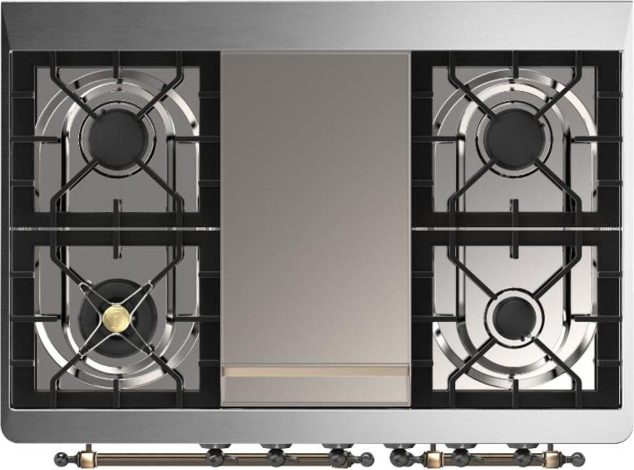Ilve UMD40FNR3BKB Glossy Black With Burnished Trim, Natural Gas