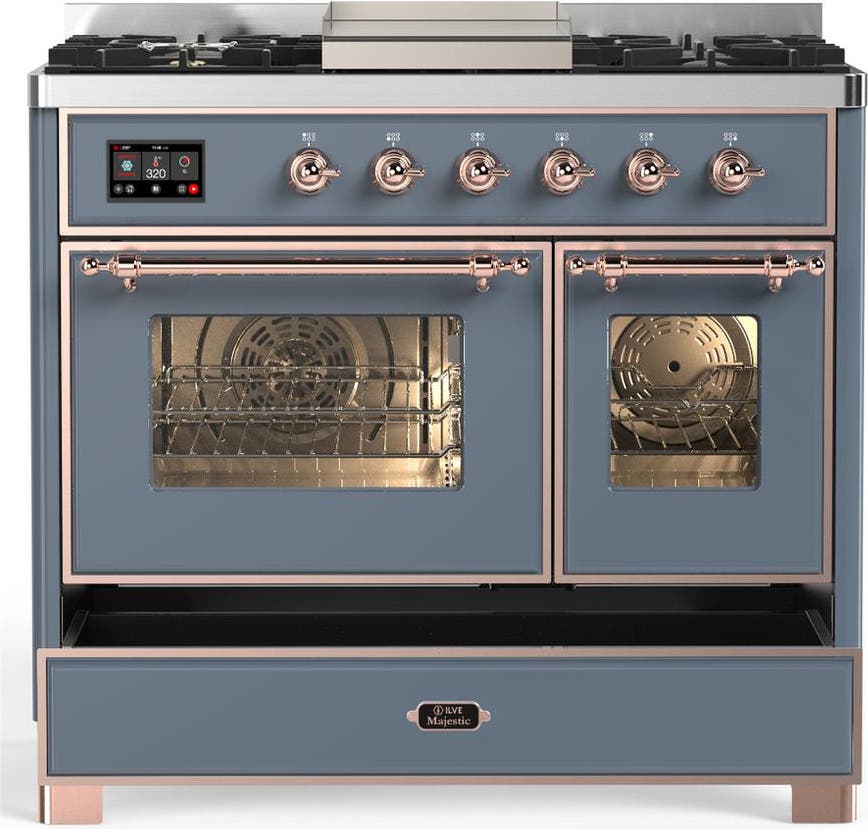 Ilve UMD40FNR3BGPLP Blue Grey With Copper Trim, Liquid Propane