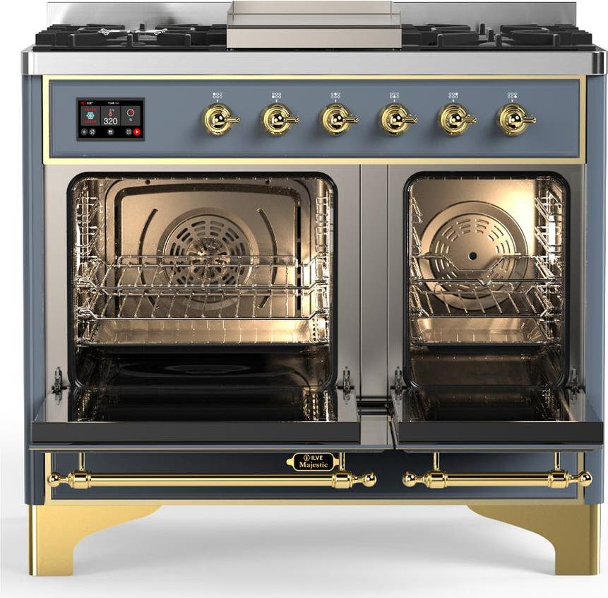 Ilve UMD40FNR3BGG Blue Grey With Brass Trim, Natural Gas