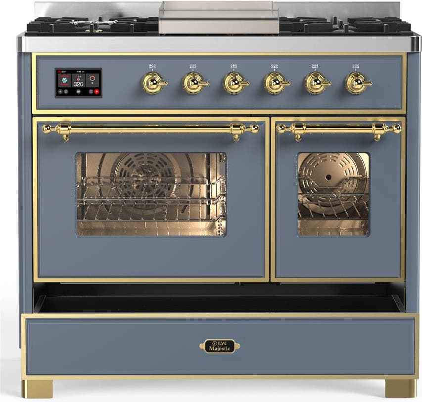 Ilve UMD40FNR3BGG Blue Grey With Brass Trim, Natural Gas