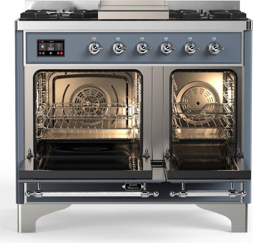 Ilve UMD40FNR3BGCLP Blue Grey With Chrome Trim, Liquid Propane