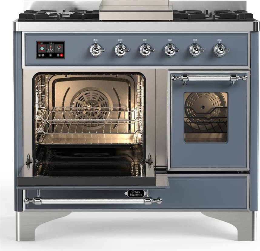 Ilve UMD40FNR3BGCLP Blue Grey With Chrome Trim, Liquid Propane