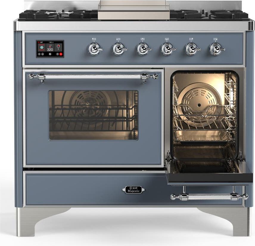 Ilve UMD40FNR3BGC Blue Grey With Chrome Trim, Natural Gas