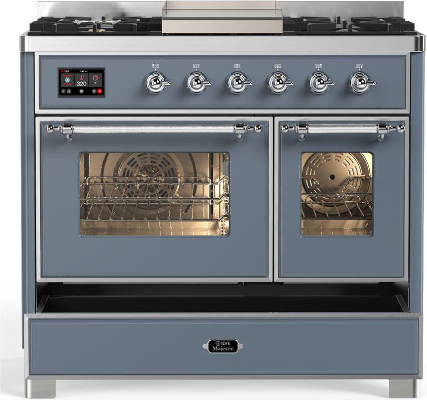 Ilve UMD40FNR3BGC Blue Grey With Chrome Trim, Natural Gas