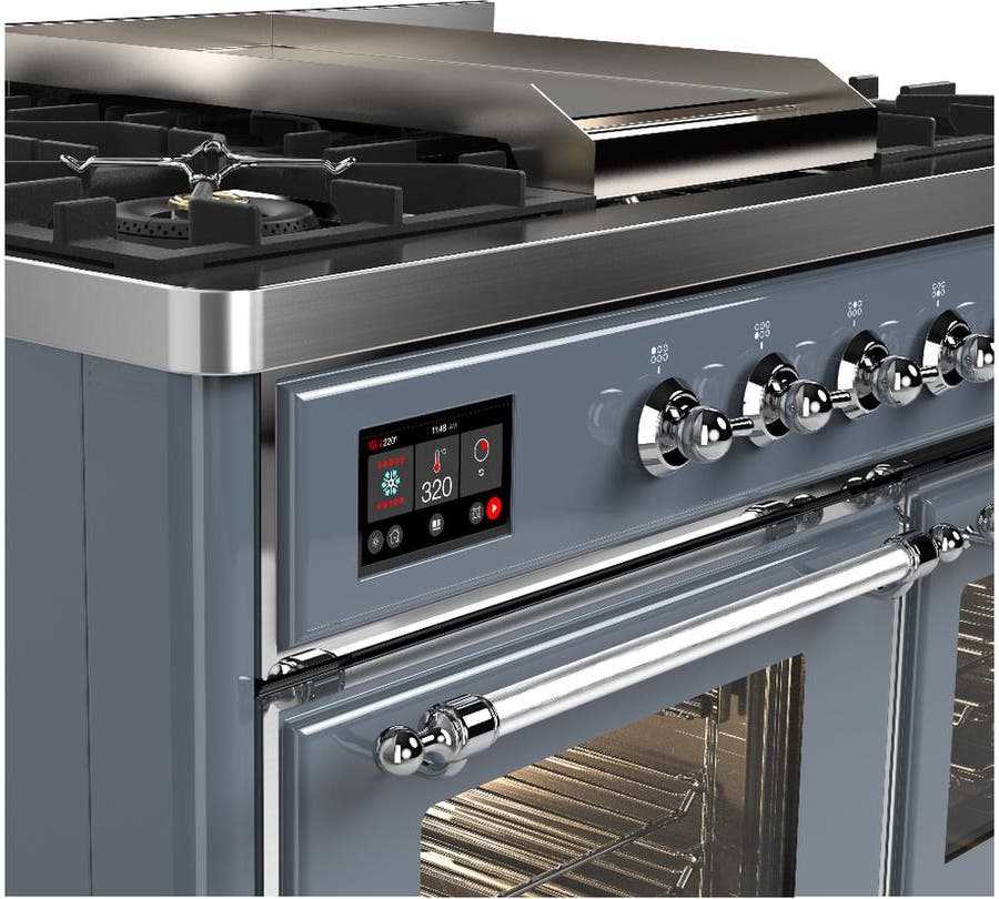 Ilve UMD40FNR3BGC Blue Grey With Chrome Trim, Natural Gas