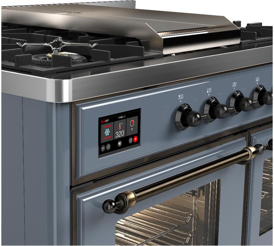 Ilve UMD40FNR3BGBLP Blue Grey With Burnished Trim, Liquid Propane