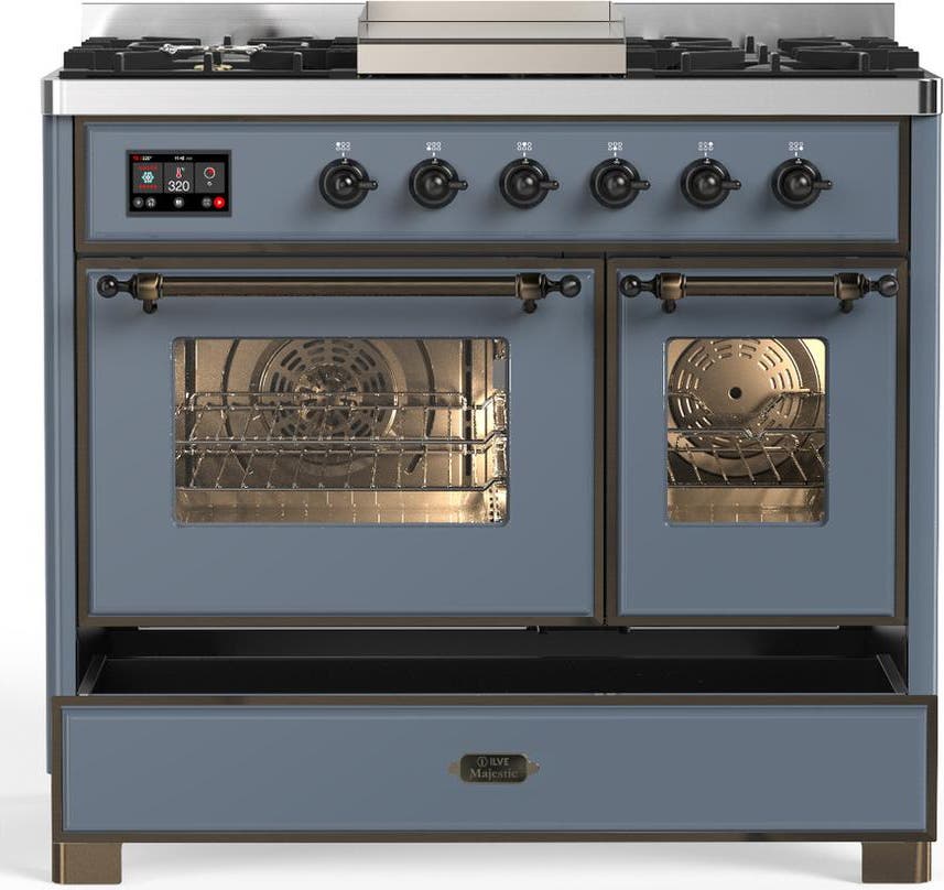 Ilve UMD40FNR3BGB Blue Grey With Burnished Trim, Natural Gas