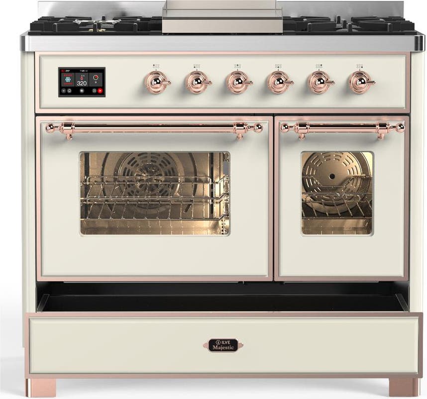 Ilve UMD40FNR3AWP Antique White With Copper Trim, Natural Gas