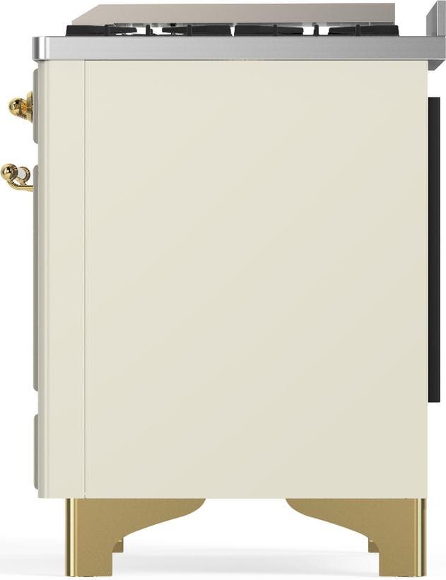 Ilve UMD40FNR3AWGLP Antique White With Brass Trim, Liquid Propane