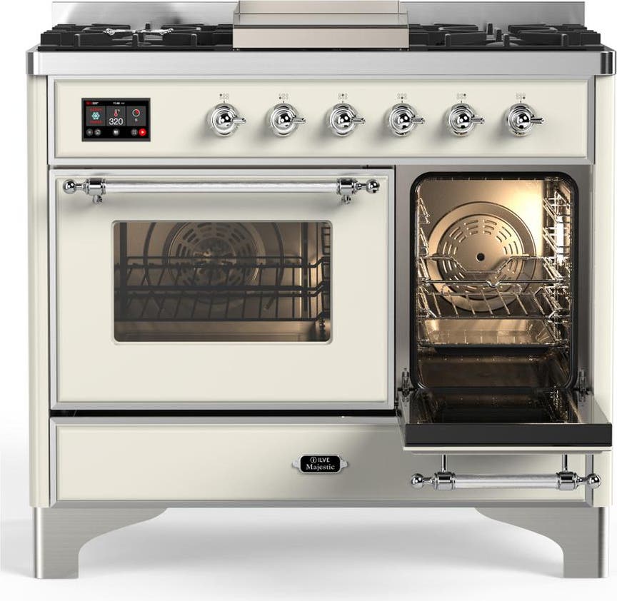 Ilve UMD40FNR3AWCLP Antique White With Chrome Trim, Liquid Propane