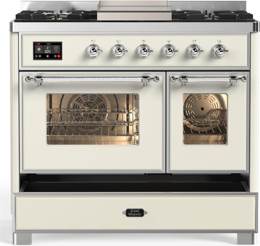Ilve UMD40FNR3AWC Antique White With Chrome Trim, Natural Gas