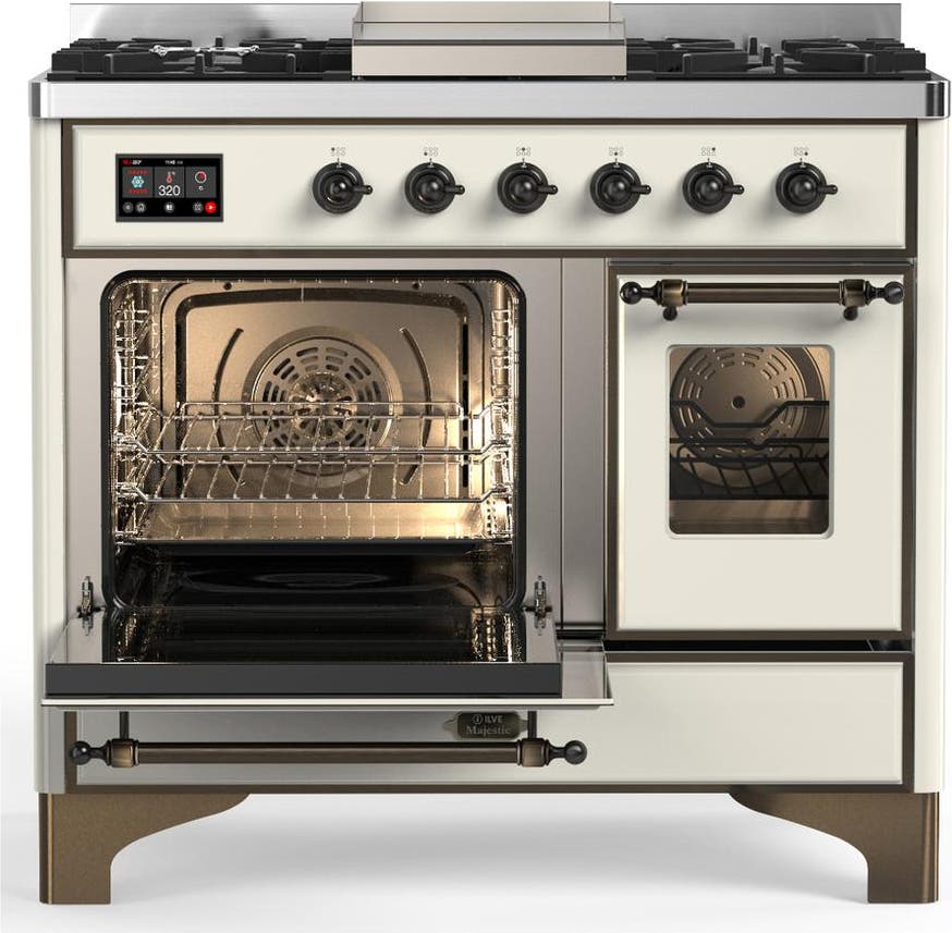 Ilve UMD40FNR3AWBLP Antique White With Burnished Trim, Liquid Propane