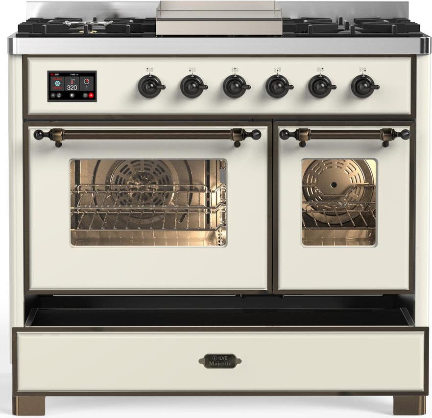 Ilve UMD40FNR3AWB Antique White With Burnished Trim, Natural Gas