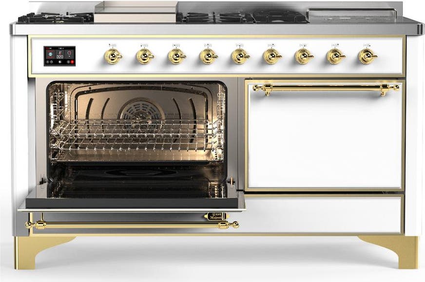 Ilve UM60FSQNR3WHG White With Brass Trim, Natural Gas