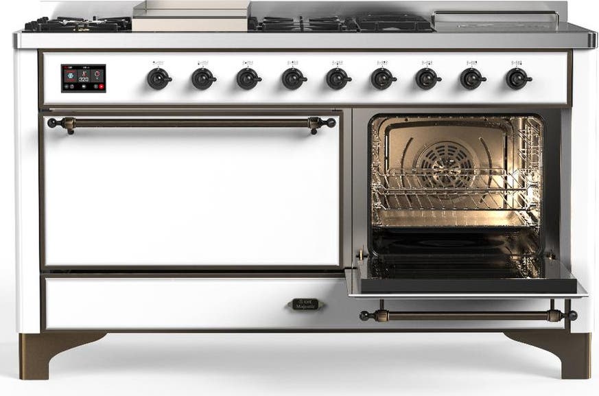 Ilve UM60FSQNR3WHBLP White With Burnished Trim, Liquid Propane