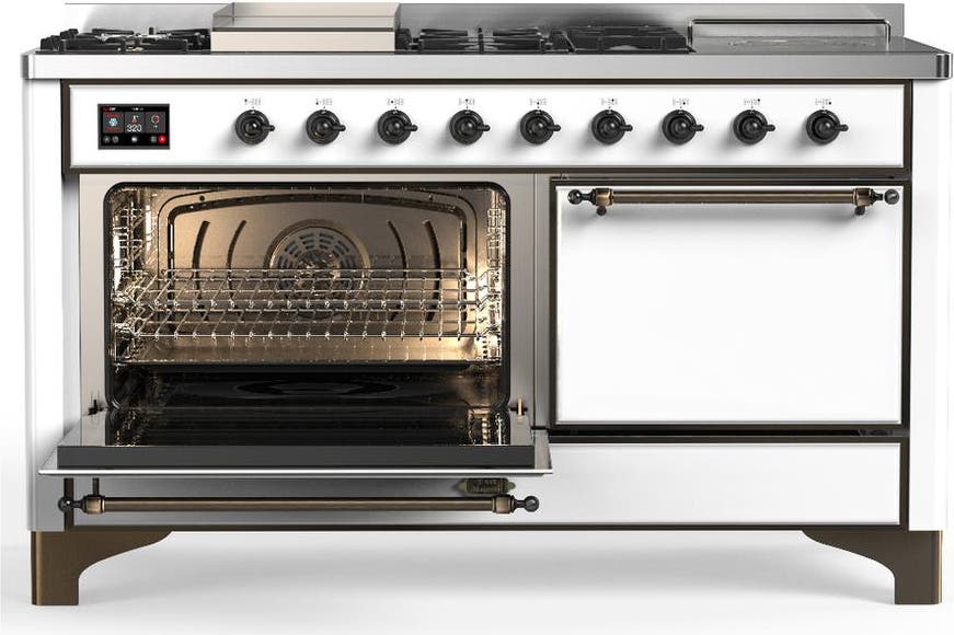 Ilve UM60FSQNR3WHB White With Burnished Trim, Natural Gas