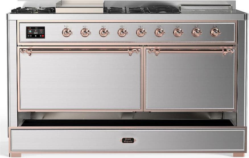 Ilve UM60FSQNR3SSPLP Stainless Steel With Copper Trim, Liquid Propane