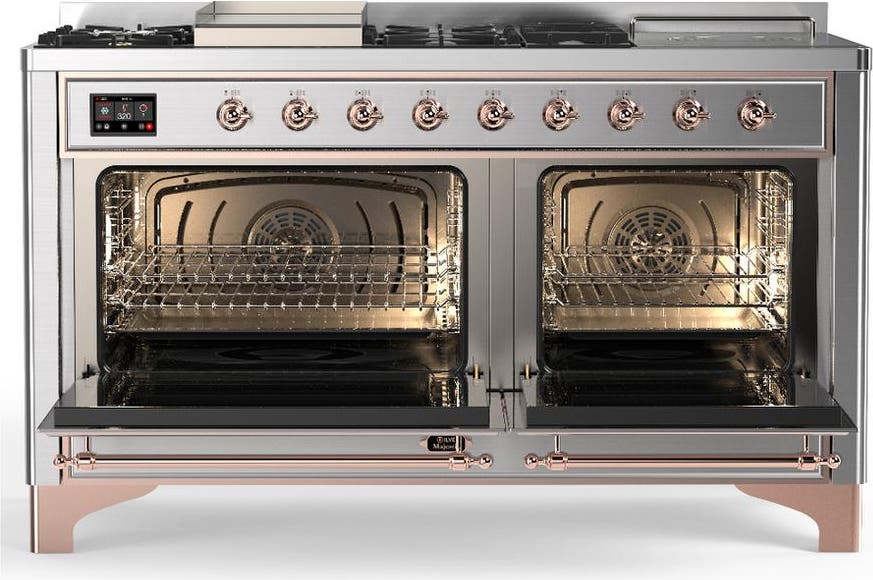 Ilve UM60FSQNR3SSP Stainless Steel With Copper Trim, Natural Gas