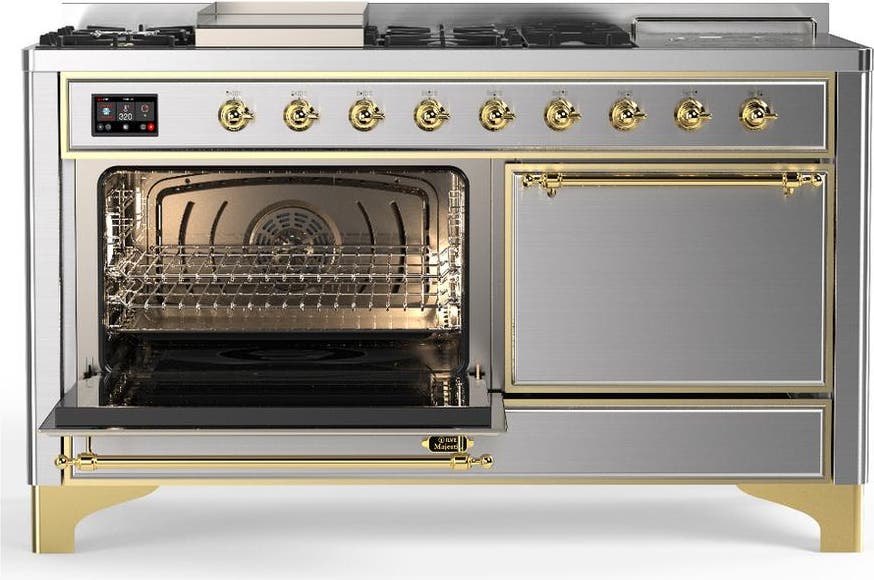 Ilve UM60FSQNR3SSGLP Stainless Steel With Brass Trim, Liquid Propane