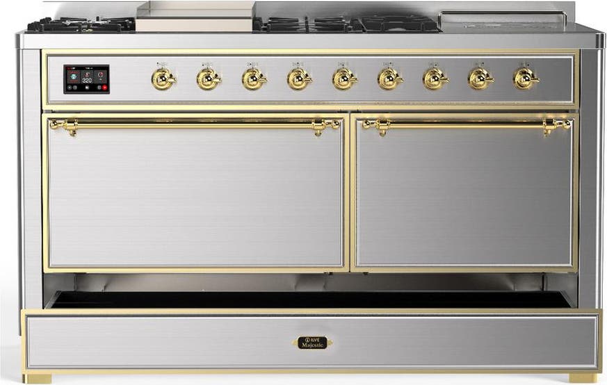 Ilve UM60FSQNR3SSG Stainless Steel With Brass Trim, Natural Gas