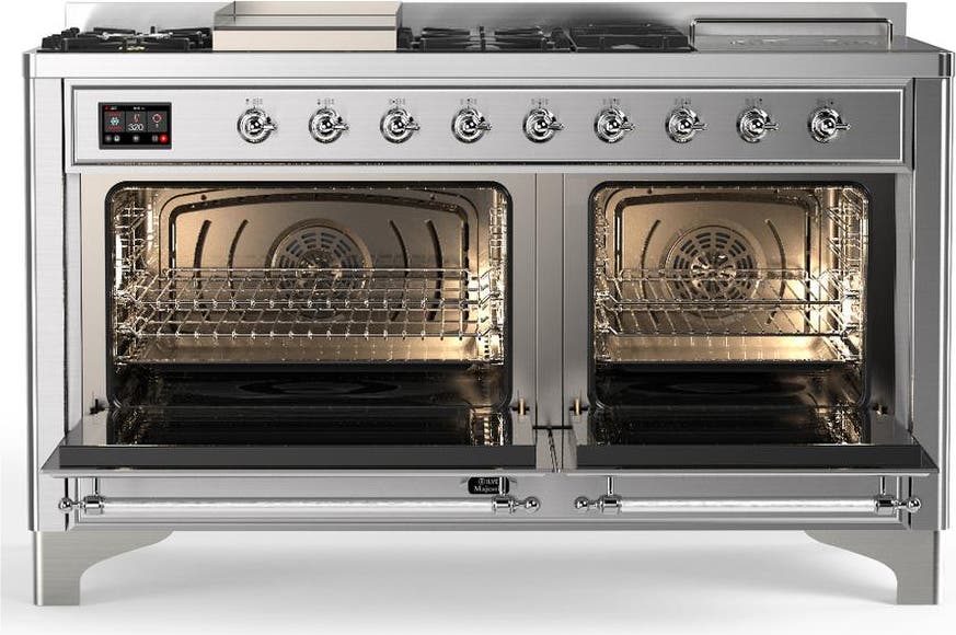 Ilve UM60FSQNR3SSCLP Stainless Steel With Chrome Trim, Liquid Propane