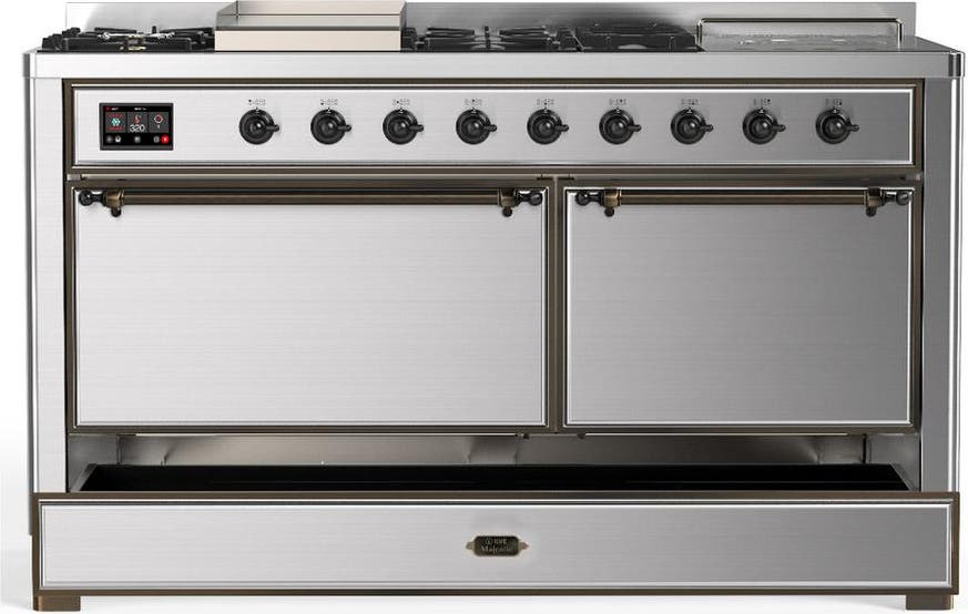 Ilve UM60FSQNR3SSBLP Stainless Steel With Burnished Trim, Liquid Propan...