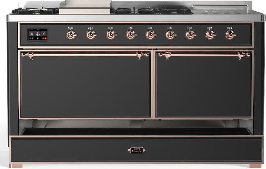 Ilve UM60FSQNR3MGPLP Matte Graphite With Copper Trim, Liquid Propane