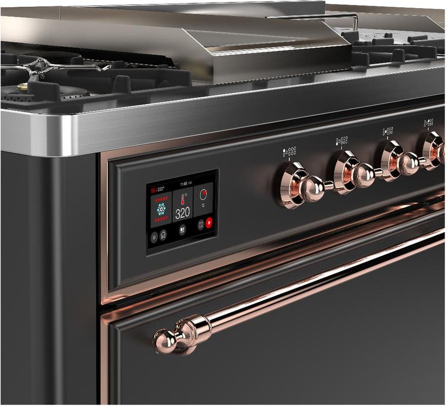 Ilve UM60FSQNR3MGP Matte Graphite With Copper Trim, Natural Gas