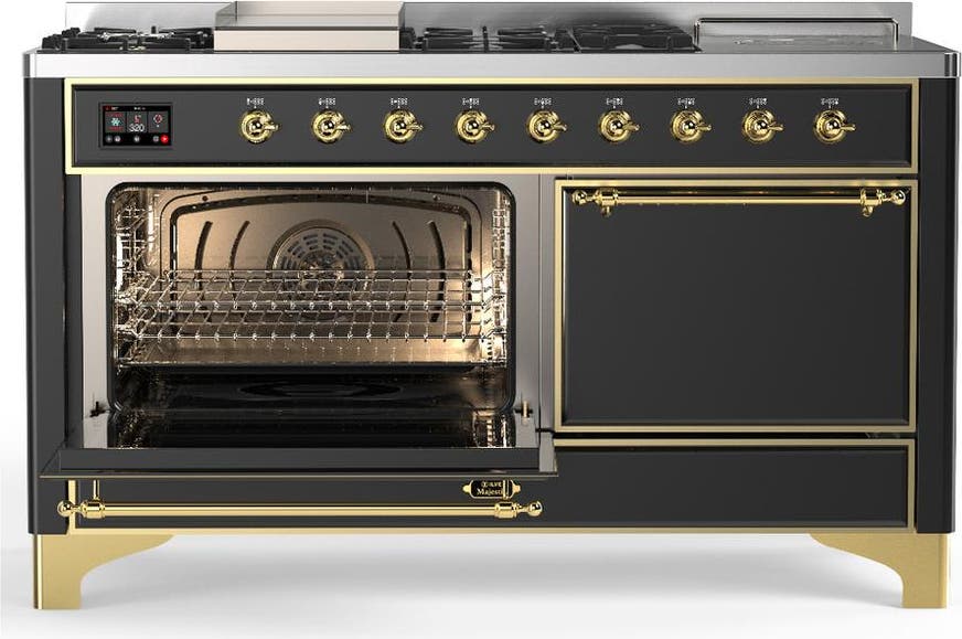 Ilve UM60FSQNR3MGGLP Matte Graphite With Brass Trim, Liquid Propane