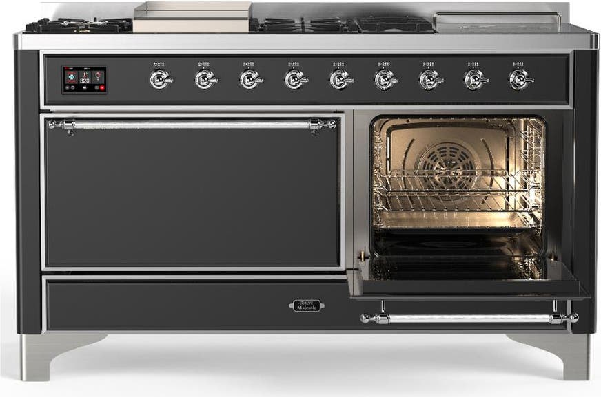 Ilve UM60FSQNR3MGC Matte Graphite With Chrome Trim, Natural Gas