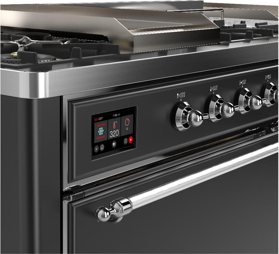 Ilve UM60FSQNR3MGC Matte Graphite With Chrome Trim, Natural Gas