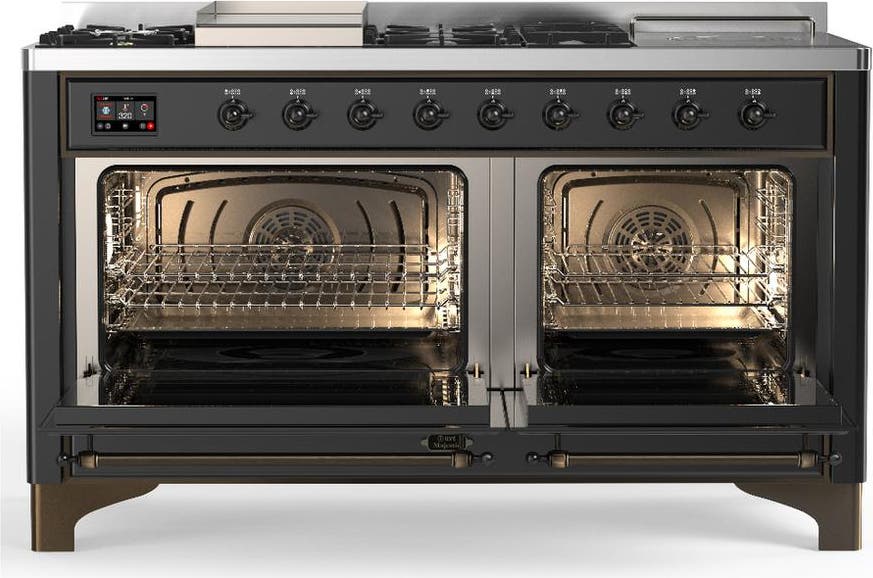Ilve UM60FSQNR3MGBLP Matte Graphite With Burnished Trim, Liquid Propane