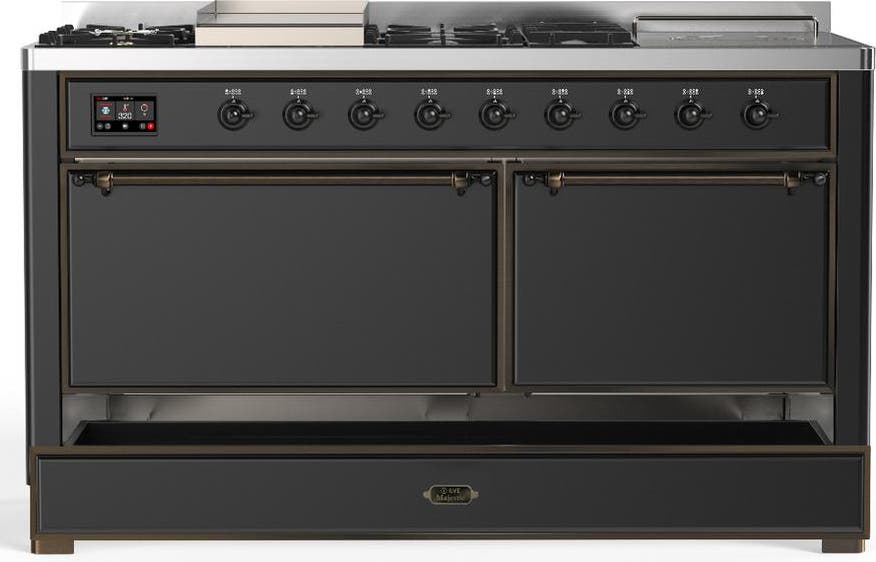 Ilve UM60FSQNR3MGBLP Matte Graphite With Burnished Trim, Liquid Propane