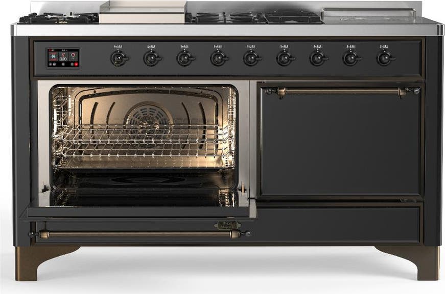 Ilve UM60FSQNR3MGB Matte Graphite With Burnished Trim, Natural Gas