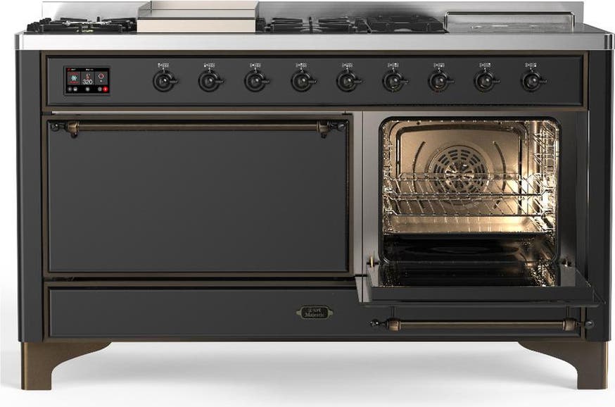 Ilve UM60FSQNR3MGB Matte Graphite With Burnished Trim, Natural Gas
