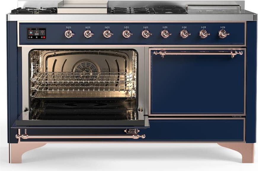 Ilve UM60FSQNR3MBPLP Midnight Blue With Copper Trim, Liquid Propane