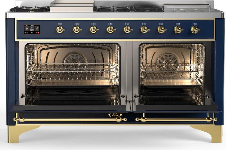 Ilve UM60FSQNR3MBG Midnight Blue With Brass Trim, Natural Gas