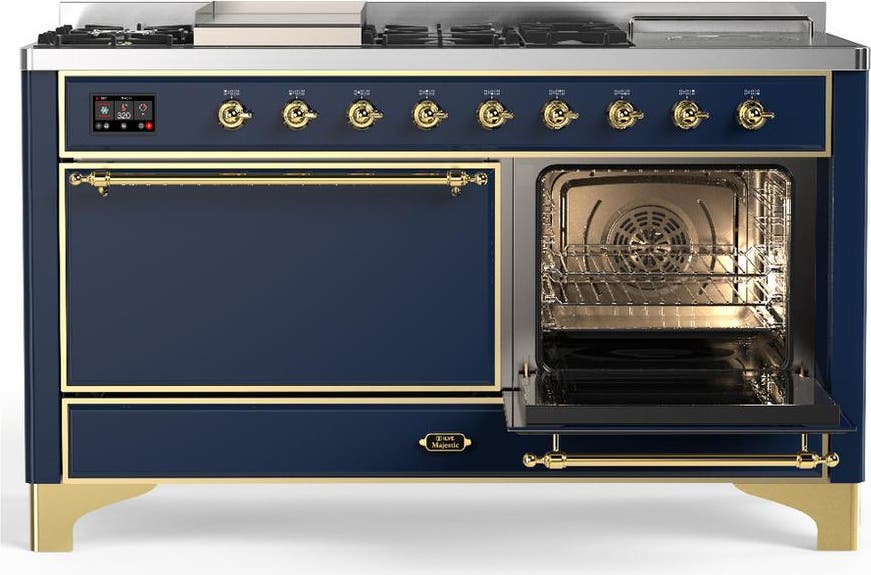 Ilve UM60FSQNR3MBG Midnight Blue With Brass Trim, Natural Gas