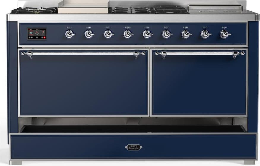 Ilve UM60FSQNR3MBCLP Midnight Blue With Chrome Trim, Liquid Propane