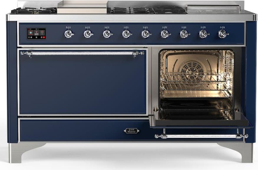 Ilve UM60FSQNR3MBC Midnight Blue With Chrome Trim, Natural Gas