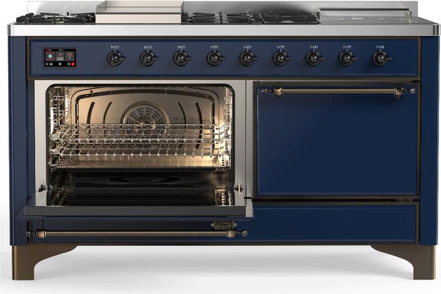 Ilve UM60FSQNR3MBBLP Midnight Blue With Burnished Trim, Liquid Propane