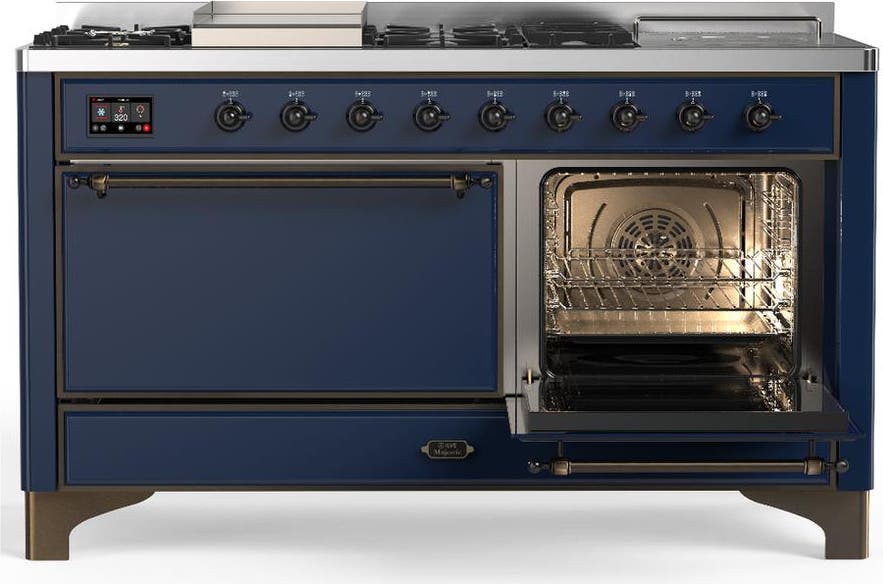 Ilve UM60FSQNR3MBB Midnight Blue With Burnished Trim, Natural Gas