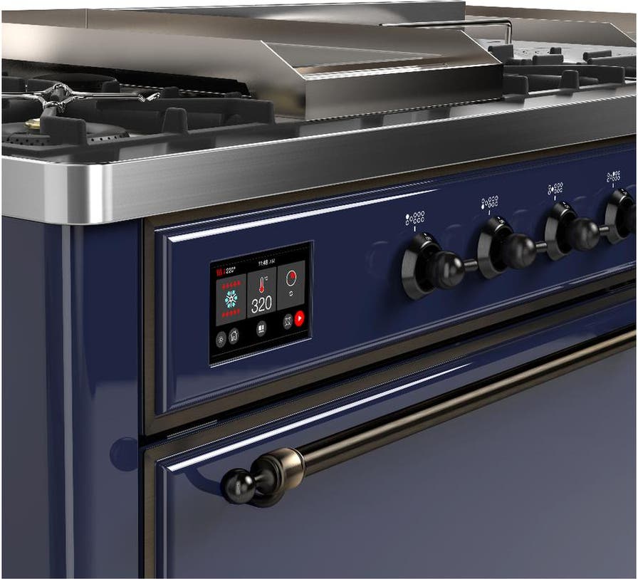 Ilve UM60FSQNR3MBB Midnight Blue With Burnished Trim, Natural Gas