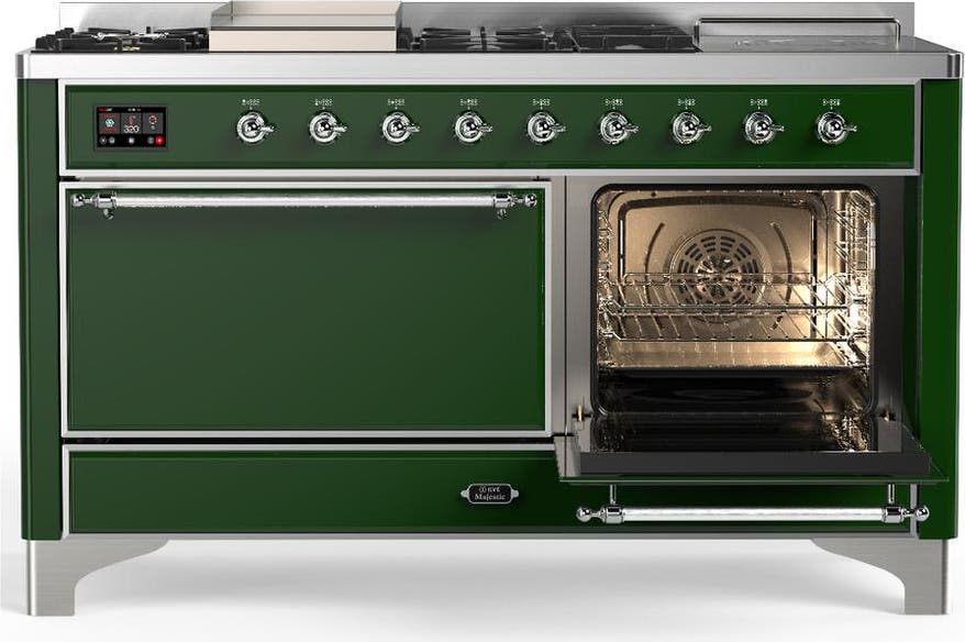 Ilve UM60FSQNR3EGCLP Emerald Green With Chrome Trim, Liquid Propane