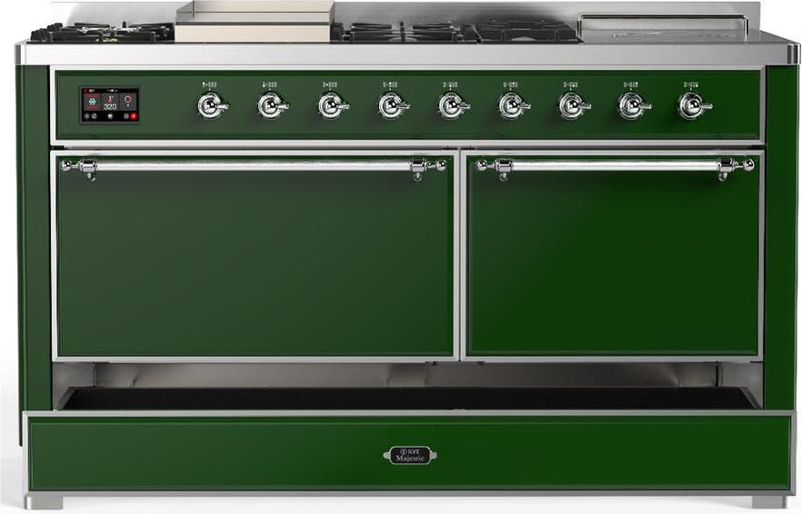 Ilve UM60FSQNR3EGCLP Emerald Green With Chrome Trim, Liquid Propane