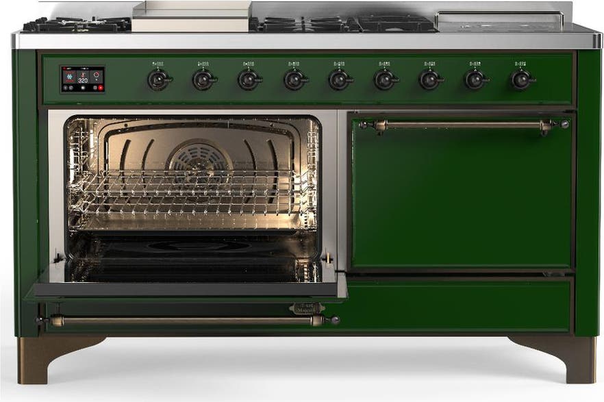 Ilve UM60FSQNR3EGBLP Emerald Green With Burnished Trim, Liquid Propane