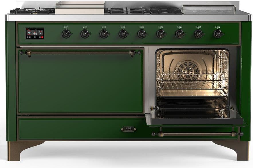 Ilve UM60FSQNR3EGBLP Emerald Green With Burnished Trim, Liquid Propane