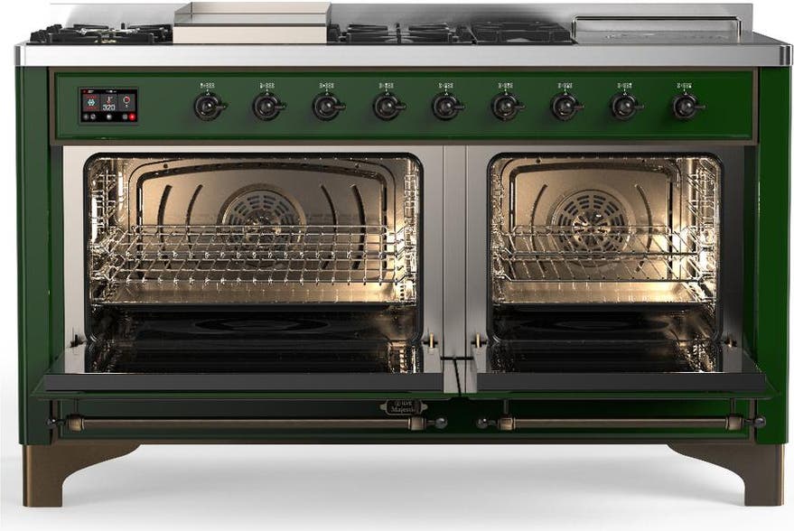 Ilve UM60FSQNR3EGB Emerald Green With Burnished Trim, Natural Gas
